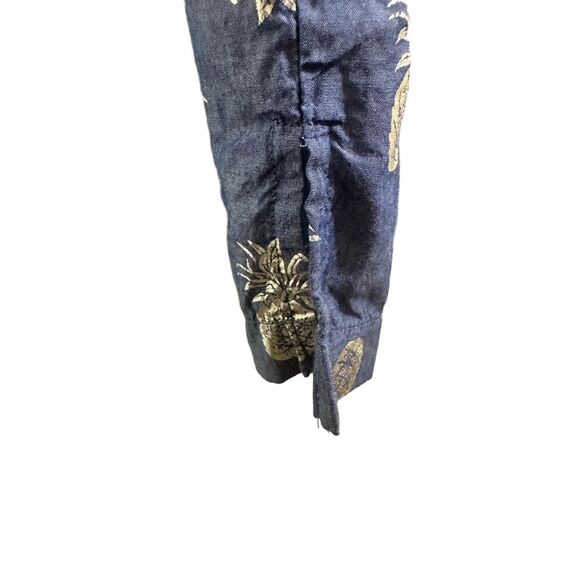 Victoria's Secret Women Large Blue Pineapple Print Button Up Lounge Pajama Shirt - Picture 13 of 13